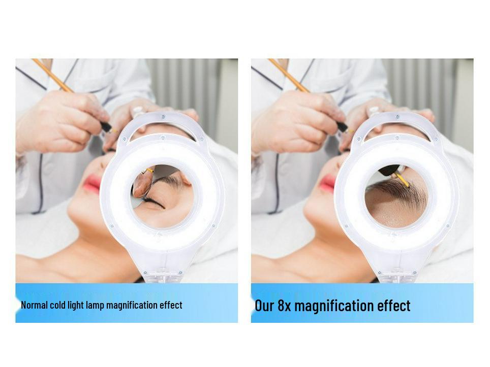 LED Beauty & Task Lamp with Magnifying Glass for Manicure, Eyelash, Tattoo, Microblading, Pedicure, and Dental Work