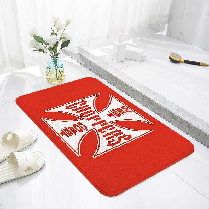 

Personalized West Coast Iron Cross Choppers Carpet Bathroom Anti-slip Mat Door Mat Entrance Door Mat Scratch-resistant Door Mat 40cm x 60cm