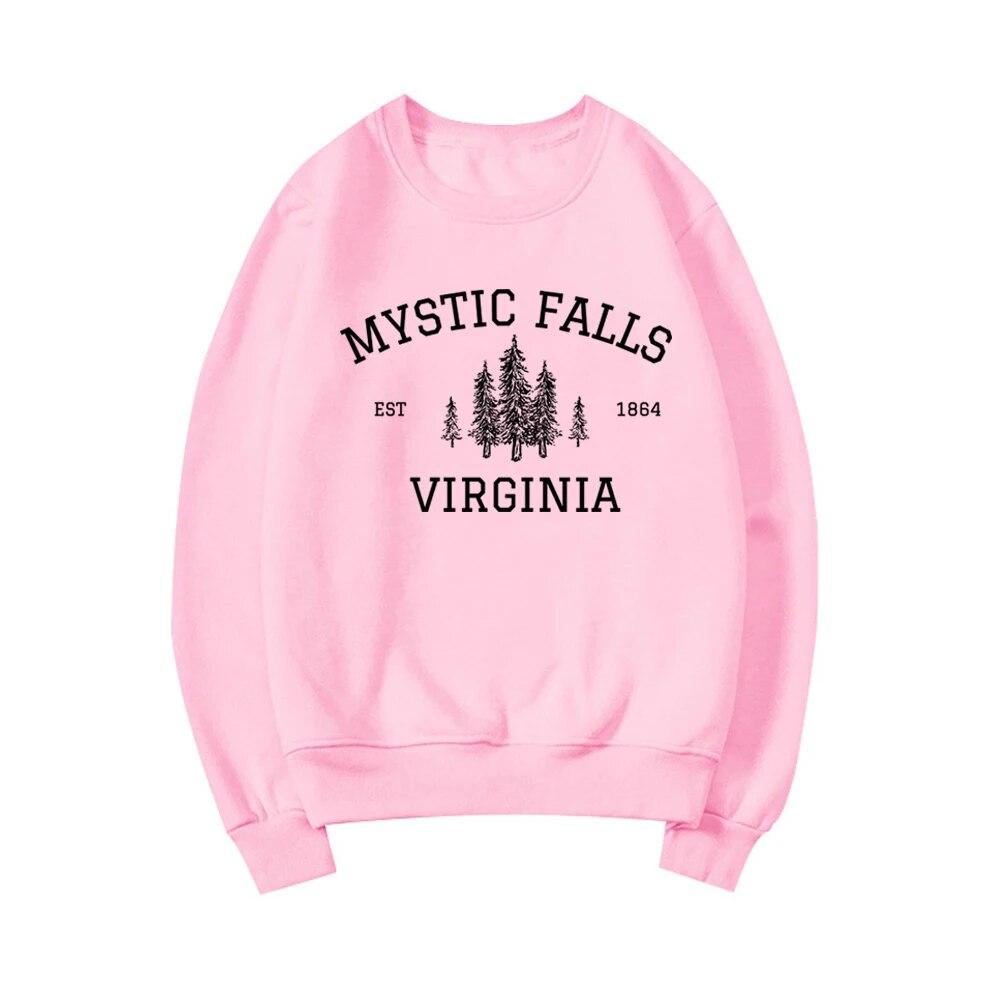 Mystic Falls Virginia Sweatshirt Vampire Fan Sweater Salvatore Brothers Hoodie Unisex Long Sleeve Sweatshirts Casual Pullovers