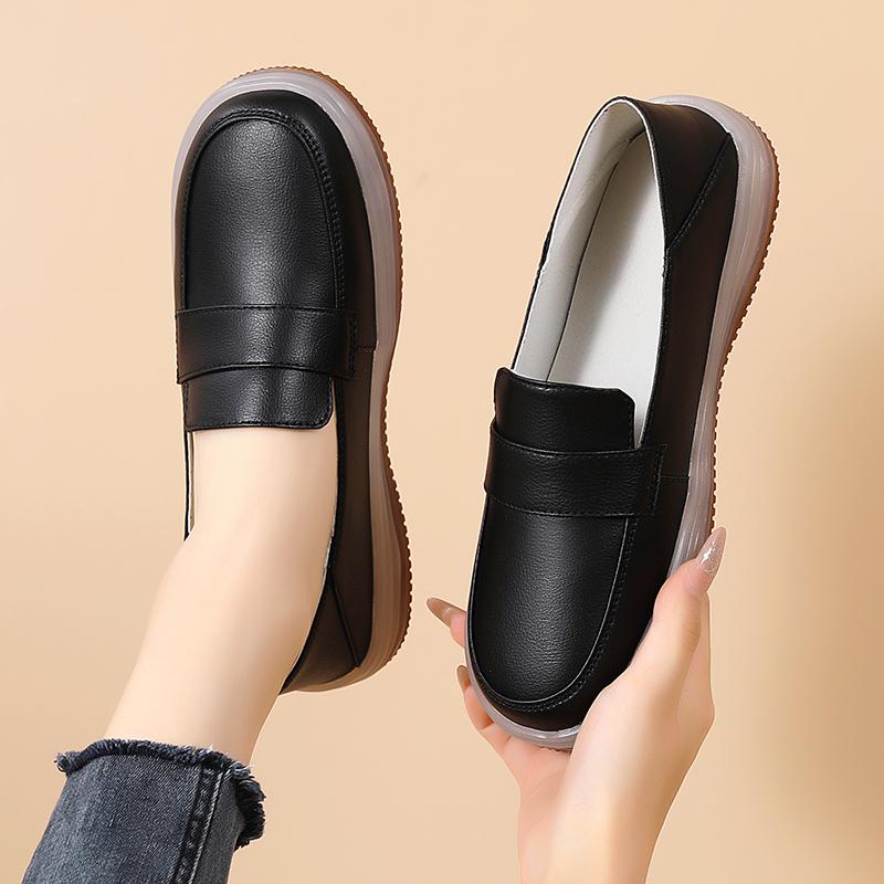 Women's Flat Casual Sports Shoes Light Comfortable Fashion Spring and Autumn New Anti-slip Wear-resistant Leather Shoes Loafers