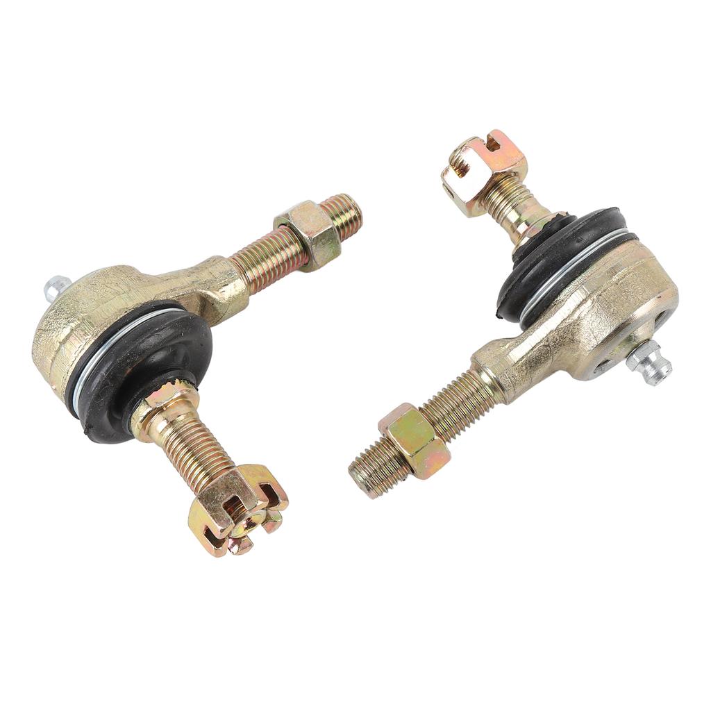 2Pcs M10 Tie Rod End Kit Ball Joint Steel Alloy High Torsion Proof Anti Dust Rubber for 50cc 110cc 150cc 200cc 250cc