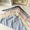 Spring Summer Floral Head Scarf with Decorative Lace Edge for Women Daily Wear Breathable Versatile Fashion Accessory