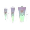 30PCS Love Heart Iridescent Single Rose Sleeves DIY Transparent Flower Wrapping Bag Floral Material Packaging Waterproof