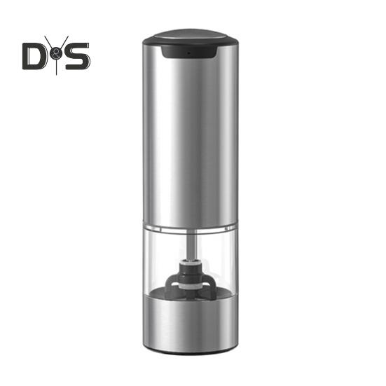 

Электрическая мельница для перца, 70 мл, перезаряжаемая мельница для соли, шейкер, регулируемая крупность частиц, мощный двигатель, работа одной рукой, нержавеющая сталь серебряный