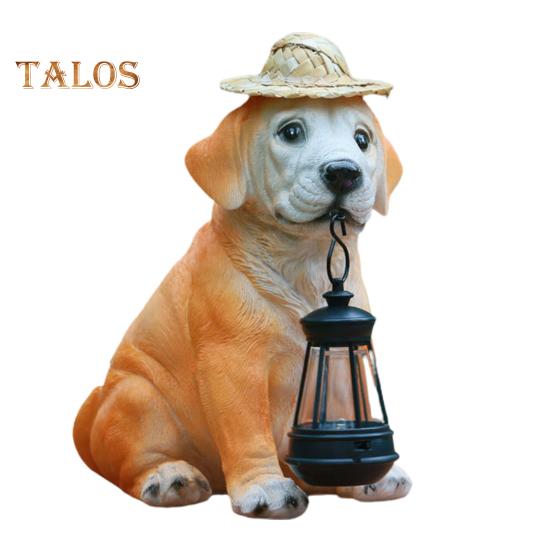 

Солнечный садовый светильник, смоляная статуя щенка с солнечным светодиодным фонарем, наружный декор, устойчивая к погодным условиям скульптура щенка для двора, патио, газона, крыльца жёлтый