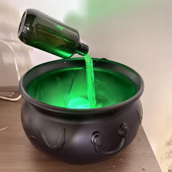 Yousheng DIY Floating Potion Set Halloween Decoration Witches Cauldron And Mist Maker Spooky Vintage Black Bowl for Hocus Pocus Party Decor Home