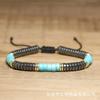 Turquoise Heishi & Hematite Disc Bracelet – Gold Accent Adjustable Boho Jewelry, Protection Calm Gift for Men & Women