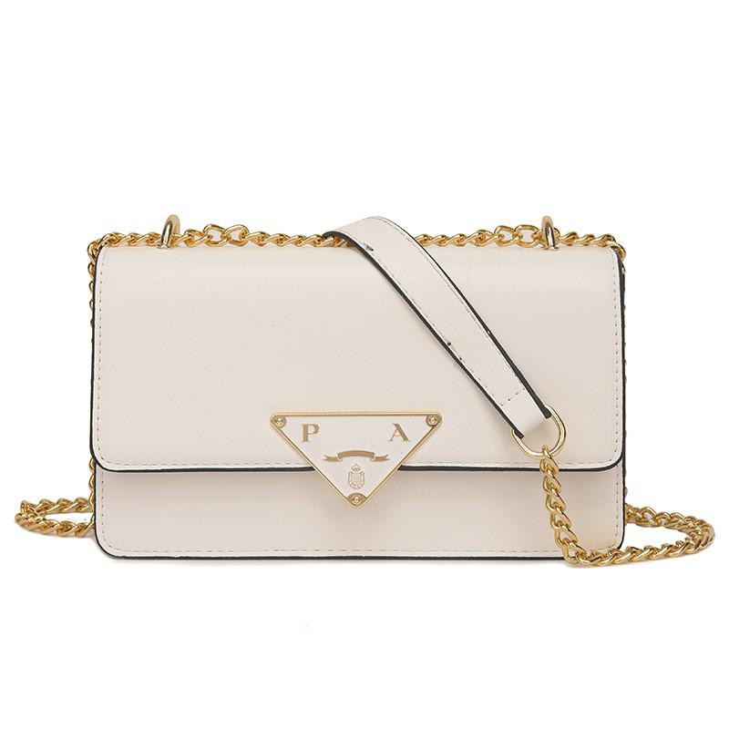 Geantă crossbody pătrată mică cu lanț de culoare uni - Geantă de umăr de mână simplă, versatilă și la modă în stil coreean pentru femei