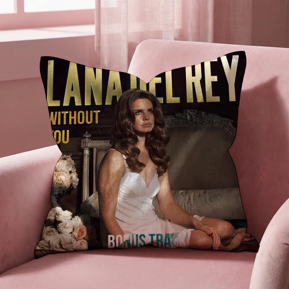 Singer L-Lana Del Rey Cushion Cover Multi-Scene Pillow Cover for Home & Car - Reversible, Soft & Durable for Daily Use