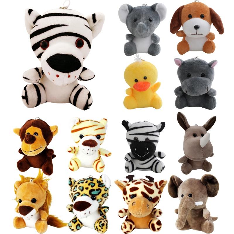 Großhandel mit Greifautomaten-Plüschtieren aus Waldtier-Materialien (10 cm), Tiger und Löwe (Plüschtiere), Schlüsselanhänger, Dekorationen und Accessoires aus Plüsch, PP-Baumwolle, individuell gestaltbar)