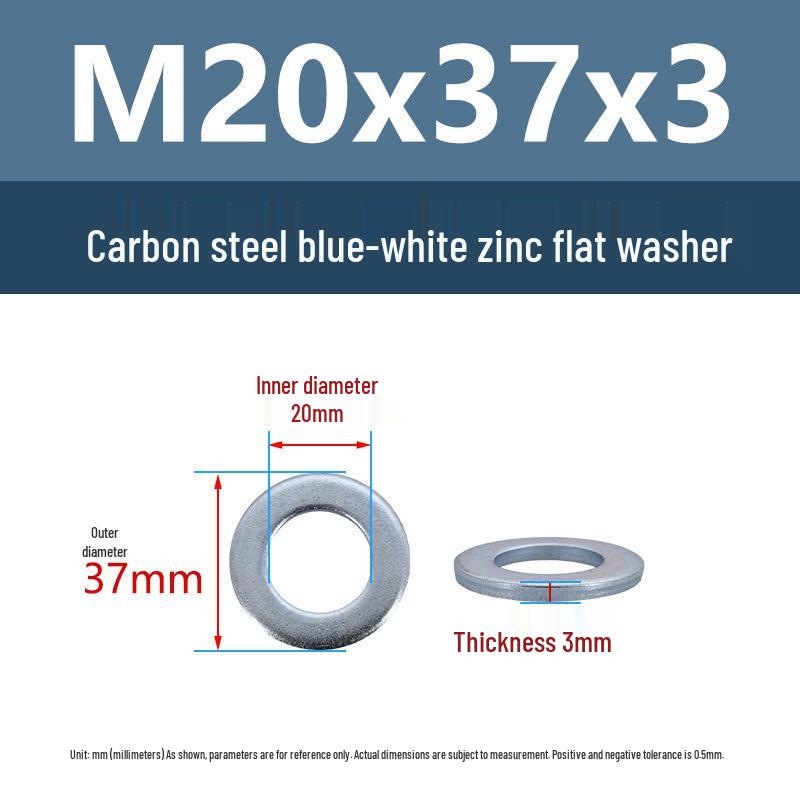 Yigu Yigu Carbon Steel Zinc Flat Washers M6 M8 M10 M20 for Electronic Screws