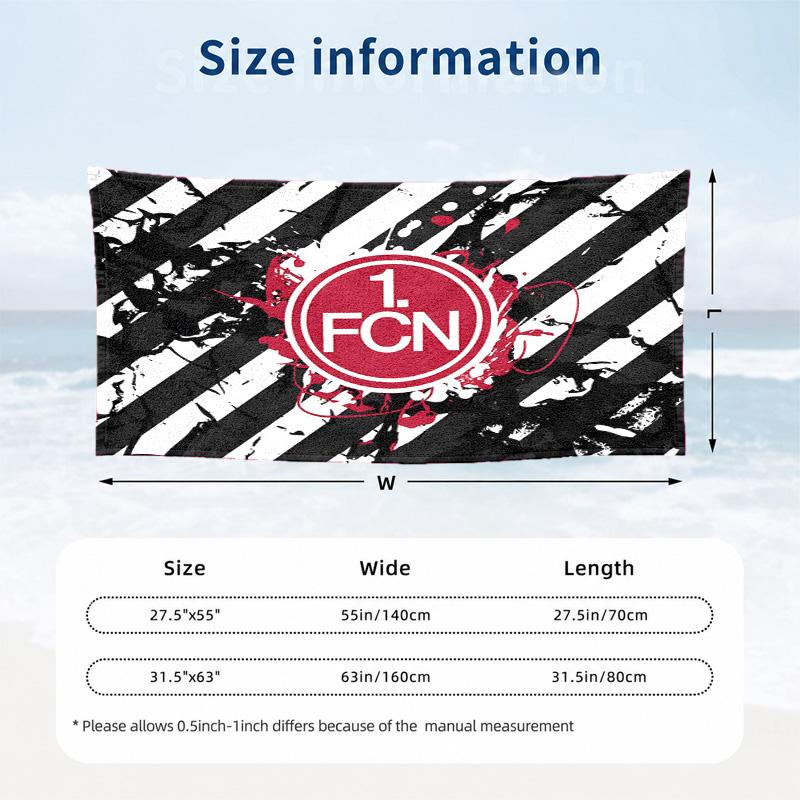 1.FC Nurnberg Beach Towel Quick Dry Sand Free Lightweight Beach Towels for Travel Swimming Camping