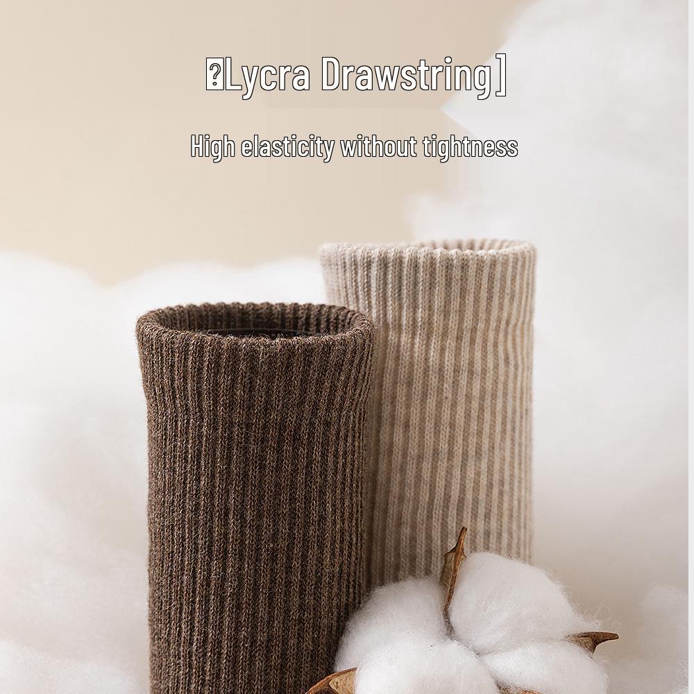 Women's Seamless Knee-High Cotton Socks, Antibacterial & Warm, Autumn/Winter 2024 Collection