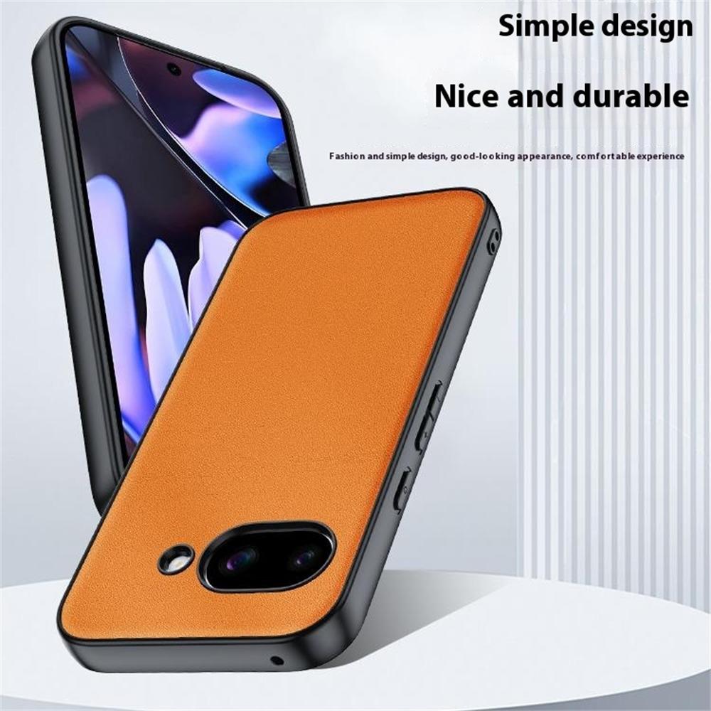 For Google Pixel 9a Case PU Leather Coated PC + TPU Anti-Drop Phone Cover
