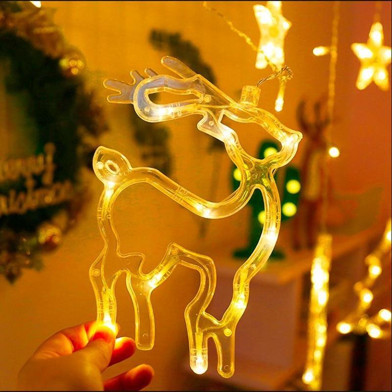 Elk Bell String Light LED Christmas Decor for Home Hanging Garland Christmas Tree Decor Ornament Xmas Gift New Year