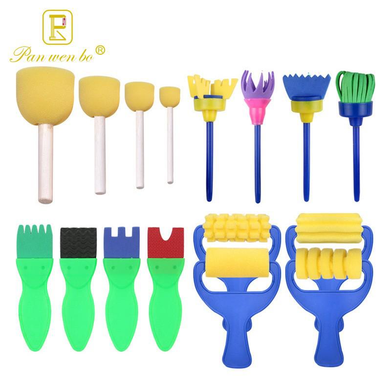 18-Piece Children's Painting Sponge Set: Early Education Doodle & Brush Tools for Kindergarten