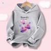 New Fashionable Pink Petal Butterfly Hoodies for Girls Spring Autumn Hooded Sweatshirt, Soft Cotton Children's Top HDHB1