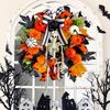 Realistic Faux Maple Leaf Pumpkins Skull Branch Wreath Durability Waterproof Halloween Autumn Home Outdoor Decors