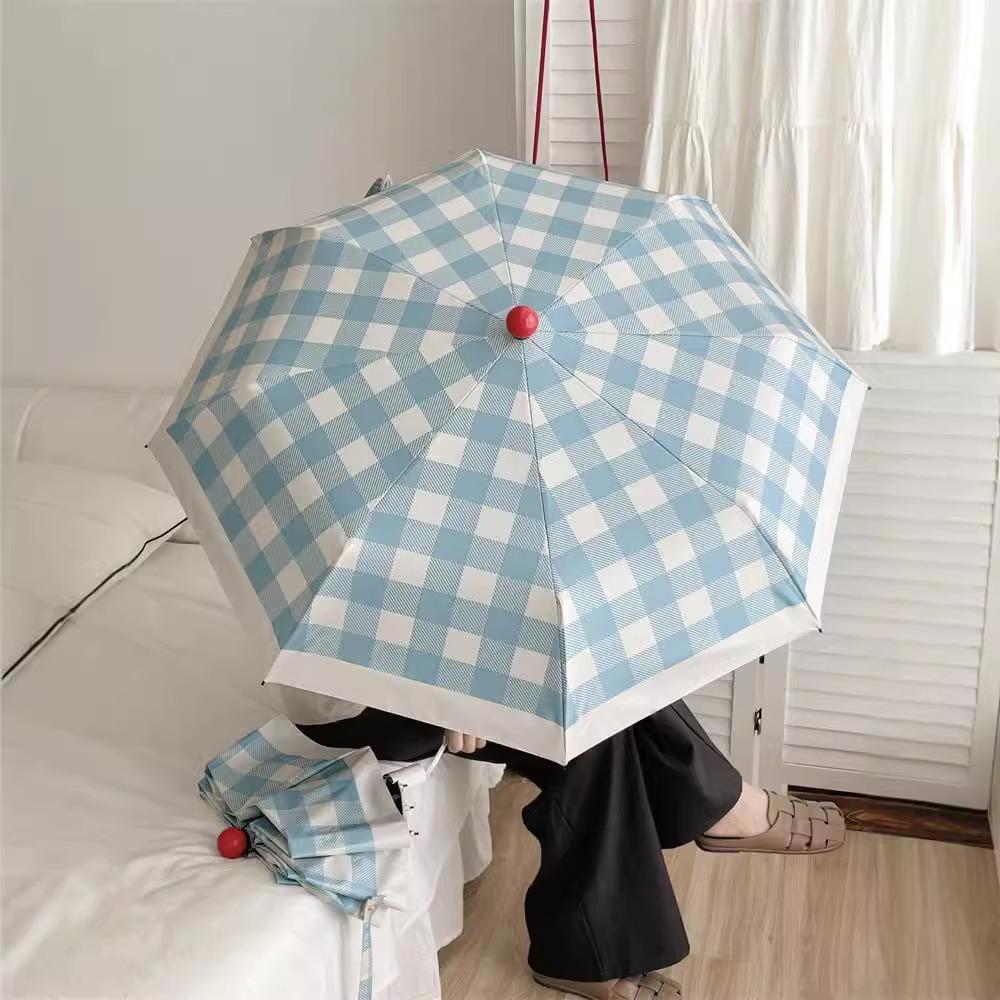 Minimally Designed Grid Sun Protection Umbrella Sun Shading Folding Umbrella  Summer Use