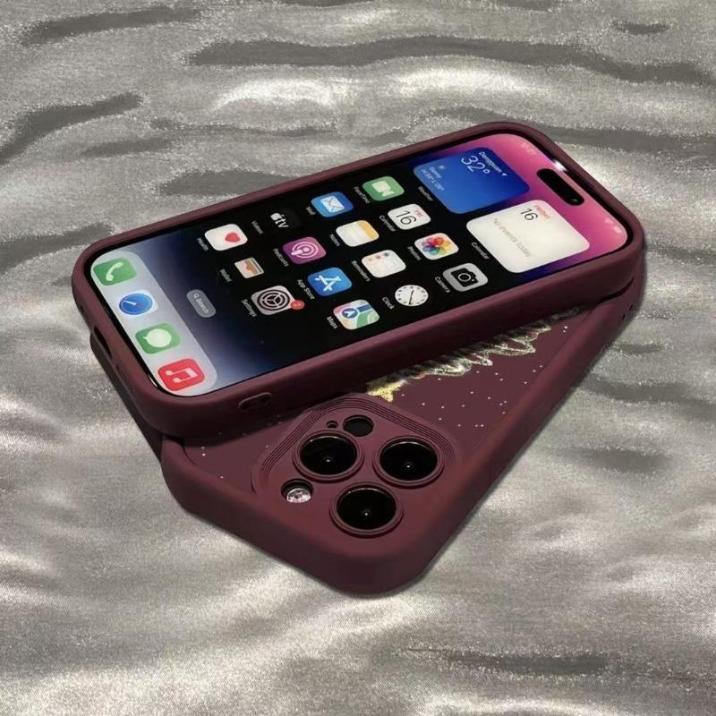 Christmas Tree Pattern Shockproof Soft Silicone Phone Case Compatible With Multiple Iphone Models