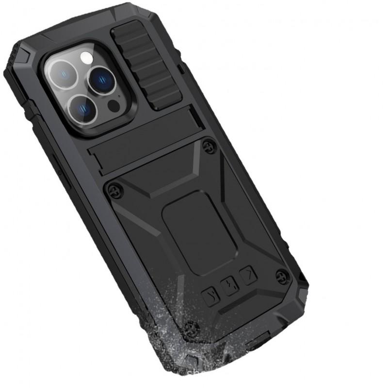 Shockproof Metal Phone Case With Stand IPhone 14 Pro Max Drop-proof 3-proof Protective Cover