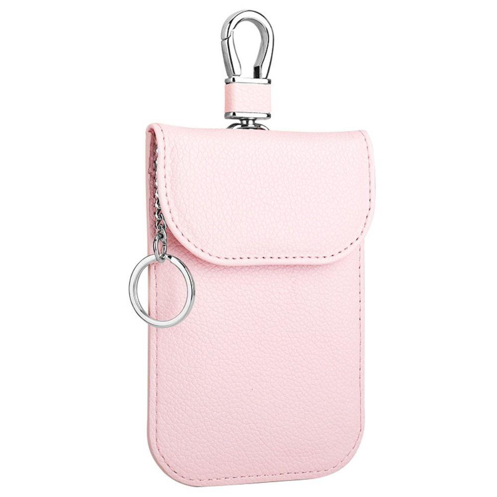 Fashion RFID Blocking Car Keys Case Anti-Theft Leather Key Protector Card Holder for Privacy Protection
