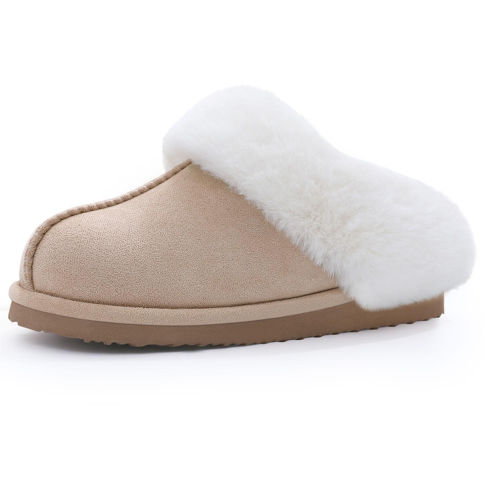 

Fashion Smile Winter Fuzzy Slippers for Women Fluffy House Slippers Warm Faux Fur Indoor and Outdoor Slides Light Comfort Plush Slippers 36-37 абрикосовый
