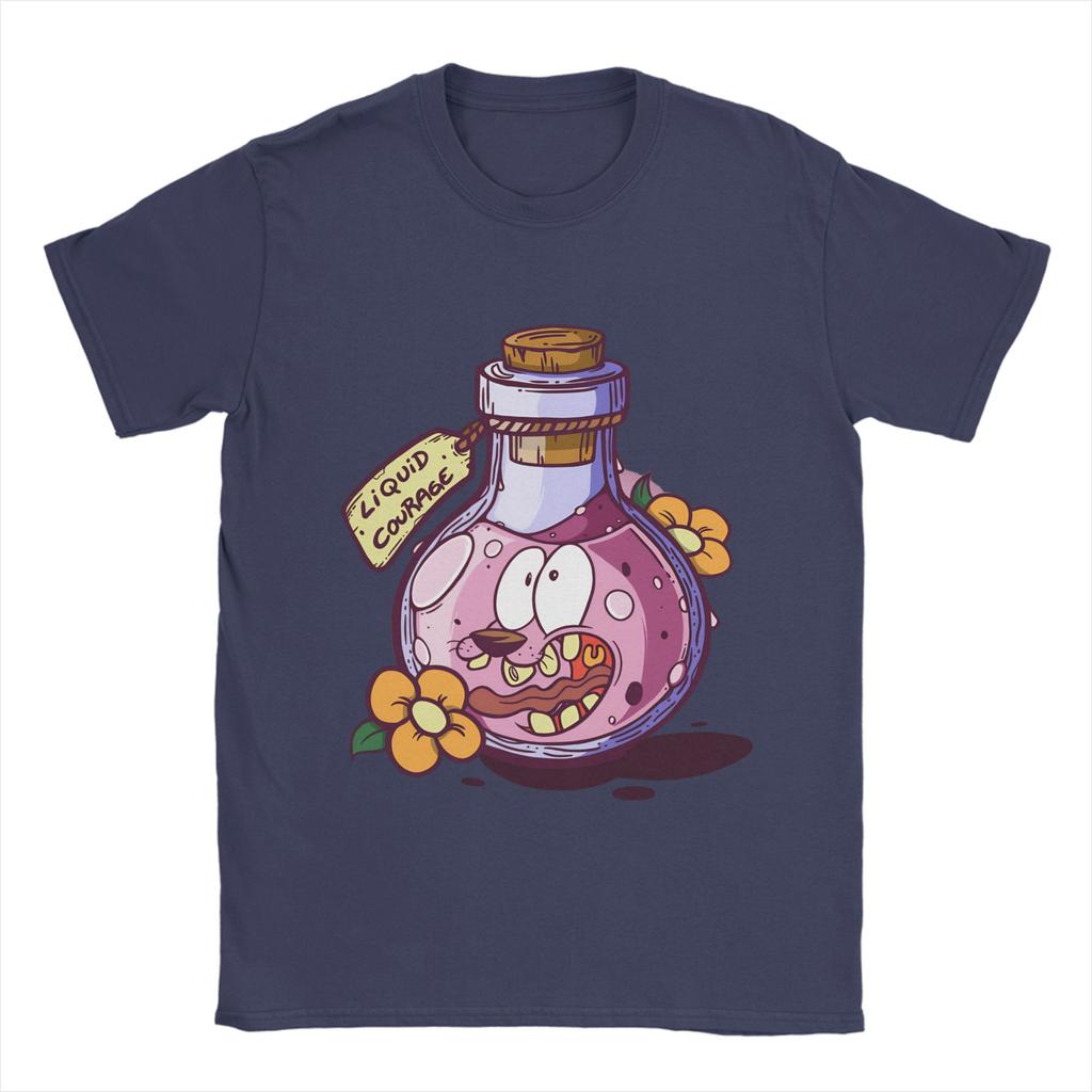 Courage Dog T-Shirt Sommer 100% Baumwolle T-Shirts für Männer Harajuku Design T-Shirt Kurzarm Vintage Oberteile