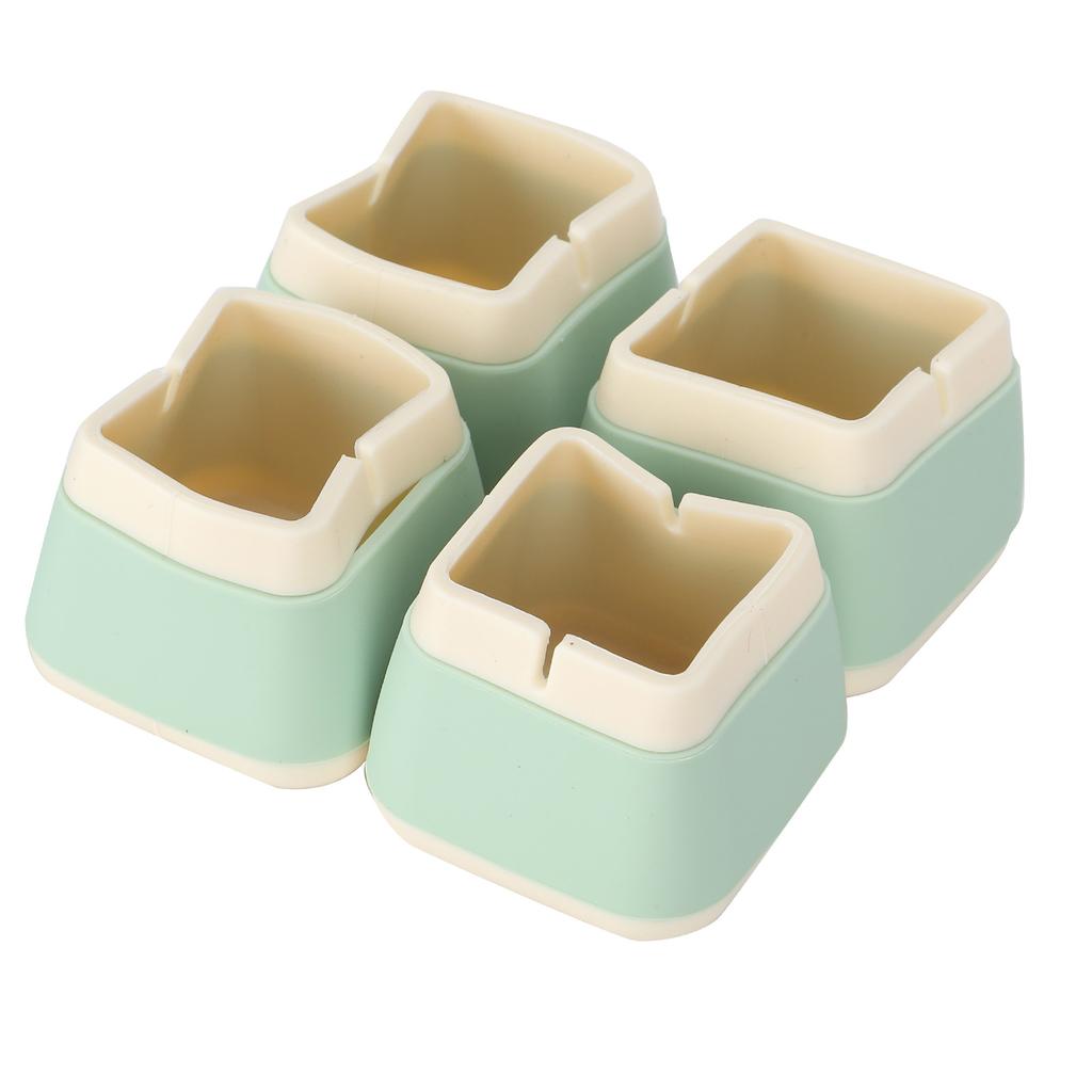 4Pcs Silicone Furniture Protectors 3.3x3.9x3.9cm NonSlip Chair Table Foot Covers Caps(Green )
