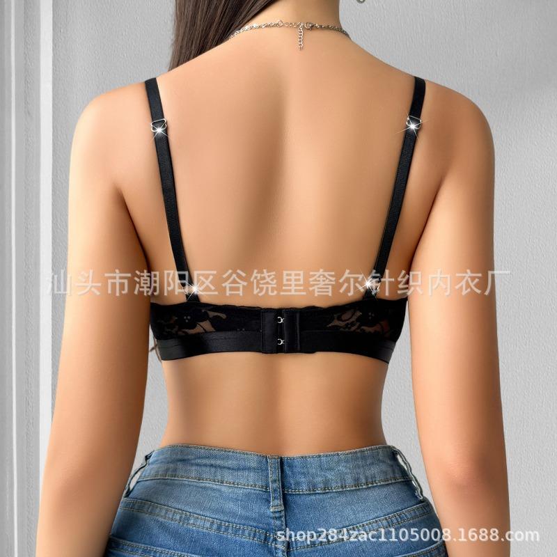 Women S Sexy Lace Wireless Push Up Bra Three Quarter Cup Thin Mold Cup Lingerie