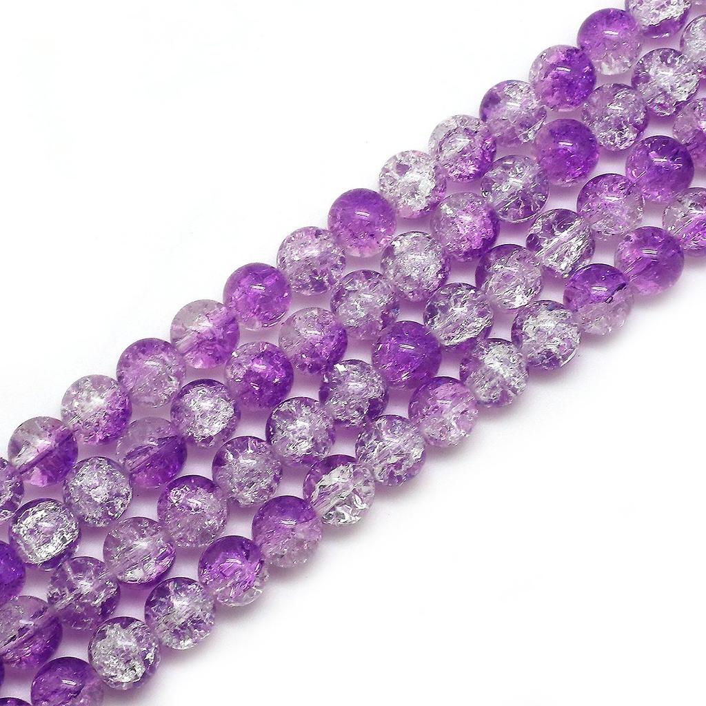 4/6/8/10mm High Quality Crackle Design Glass Beads Colorful Smooth Round Beads For Jewelry Making DIY Bracelet Necklace Earring
