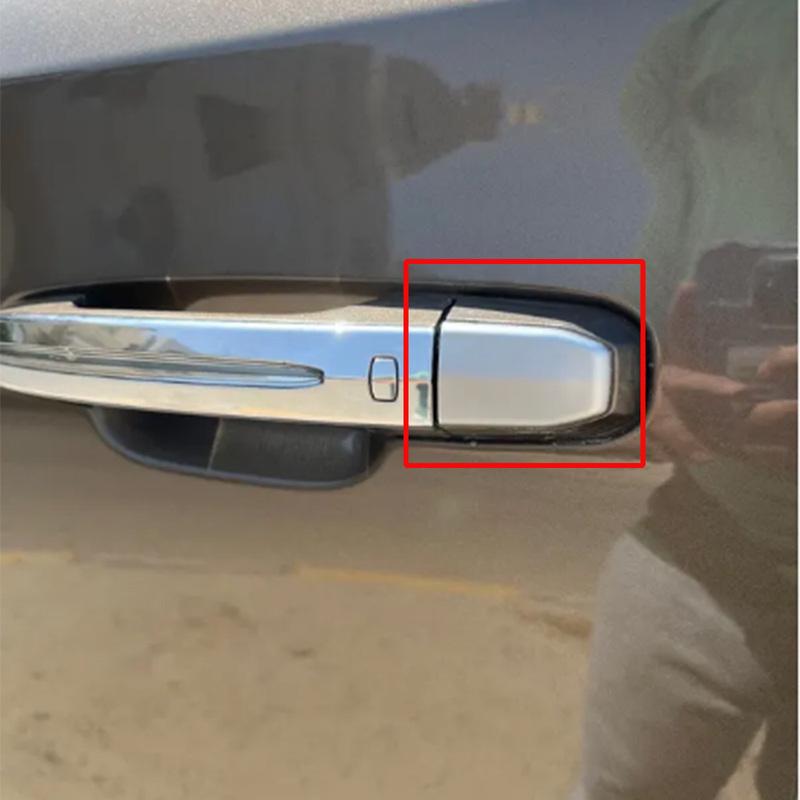 For Cadillac Escalade ESV 2015- Front Door Handle Lock Cover Silver ABS Decorative Protective Cap Replacement OE #13596115