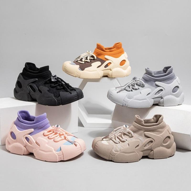 Mesh Knitted Boys Girl's Sneakers Slip On Comfortable Children Sport Shoes Spring Autumn Anti Slip Soft Kids Running Shoes