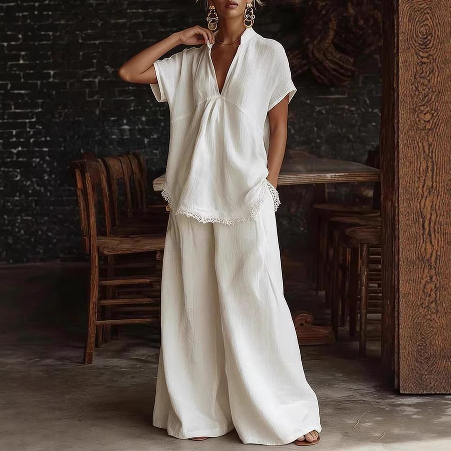 Hot Summer New Arrivals Women's Sleeveless Shirt Loose Pants Two-Piece Set