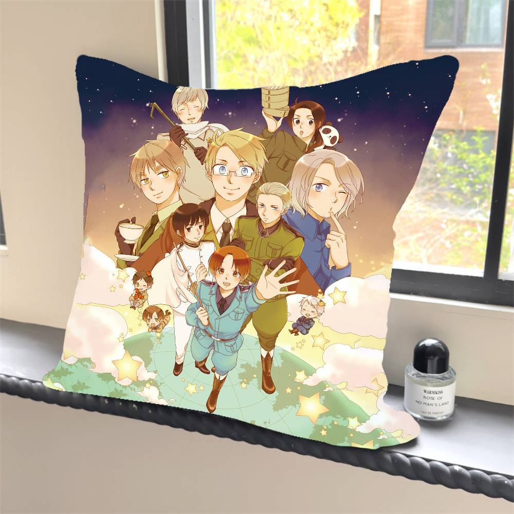 1 st Varm Anime Hetalia Axis Kuddfodral Fyrkantig Sovrum Soffa Fritid Bekväm Kudde Bil Heminredning
