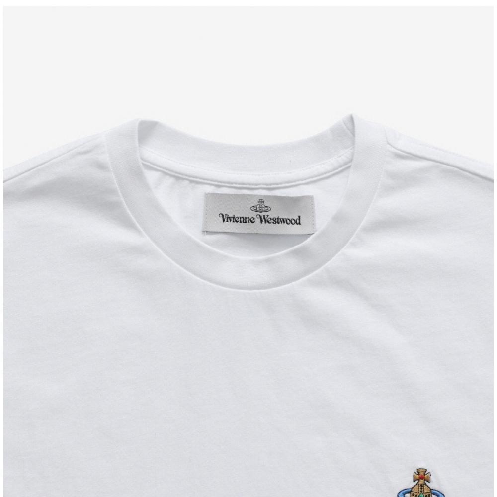 Vivienne Westwood 3g010013 J001m A401 Orb Of Logo Embroidery Public Short Sleeve Tee
