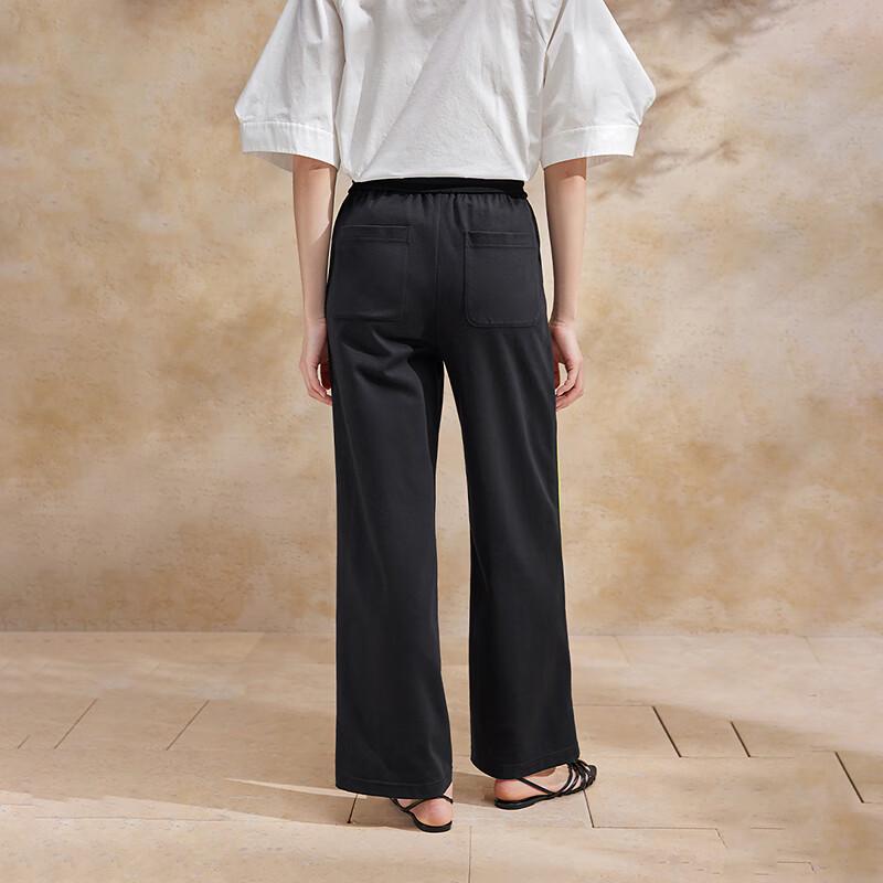 Women's Color-Block Wide-Leg Straight Pants