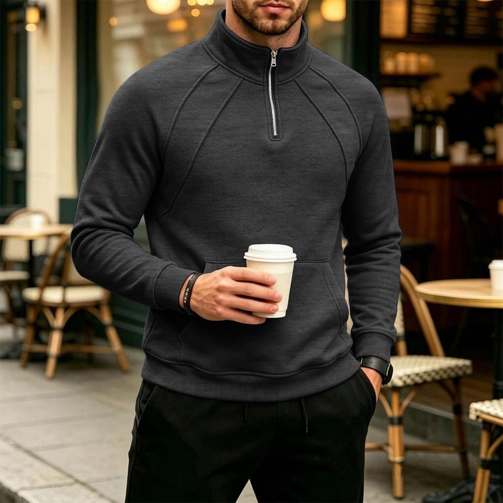 Men's Knit Long Sleeve Sweatshirt Casual Loose Fit Pullover for Everyday Wear