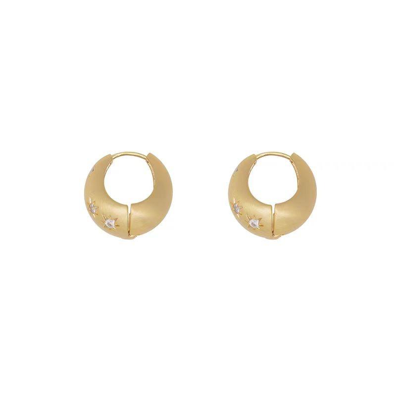Wire-cut Star Zircon Earrings - Vintage-style Earclips Accessory