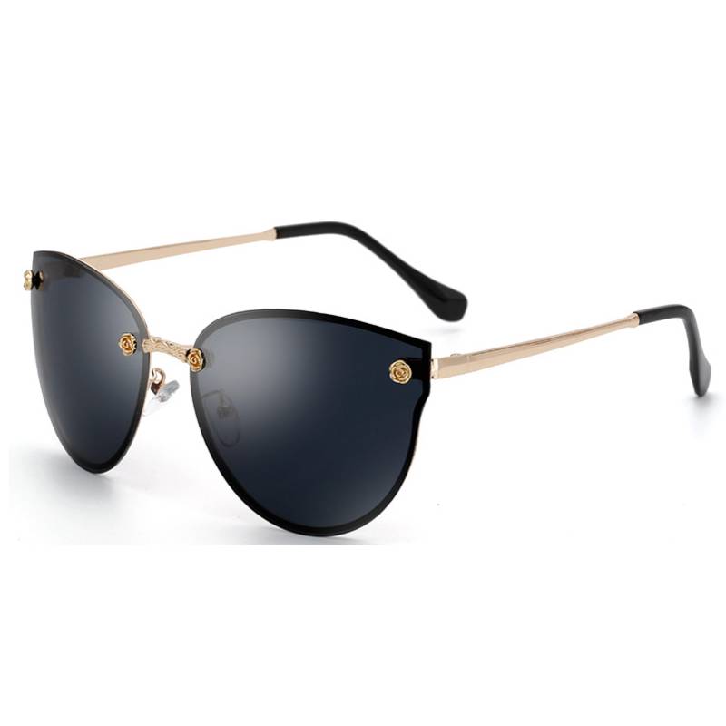 

Sunglasses Driving Women Fashion Cat Eye Mirror Eyewear Sun Protection Gift чёрный