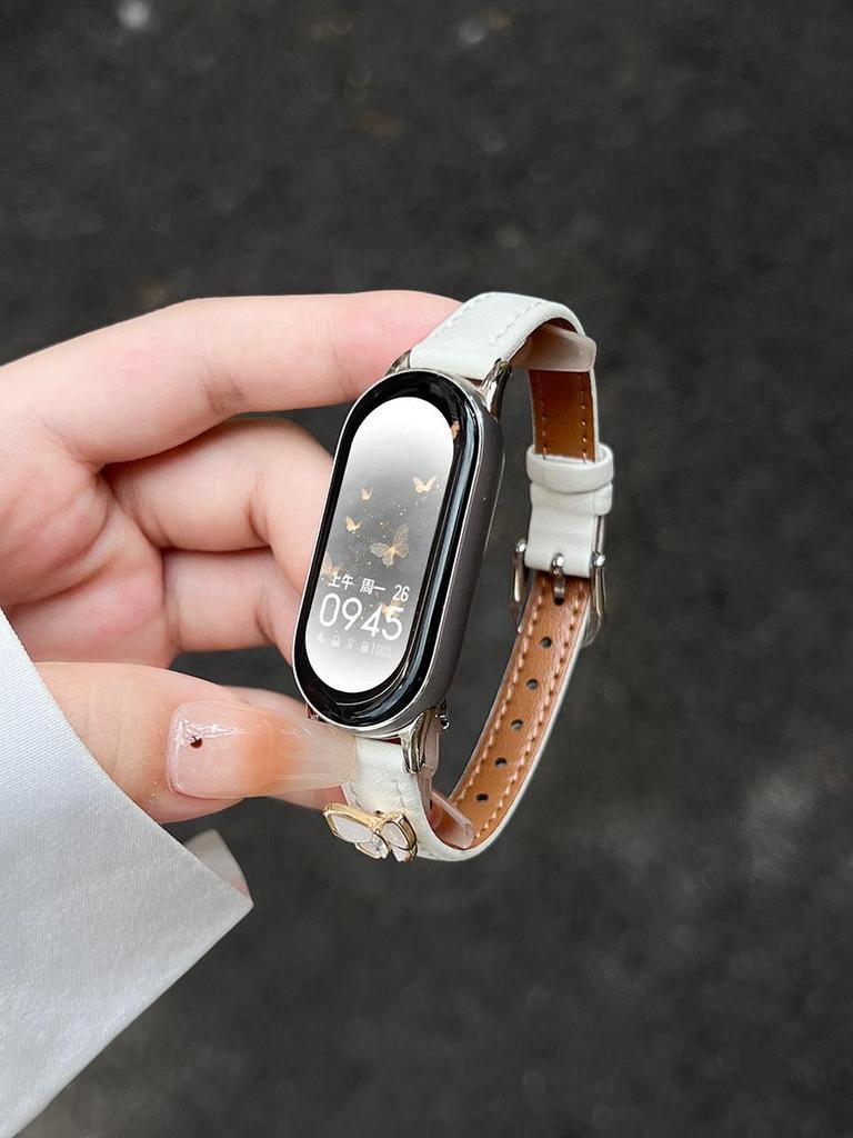 Compatible con Xiaomi Smart Band 10: Nueva Correa de Cuero con Hebilla de Mariposa y Diseño de Cintura Delgada para Mujer, Habilitada para NFC.