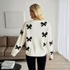 Autumn Women Sweater Ladies Tops Lace-up Bow Pattern Women's Sweater Cardigan Top