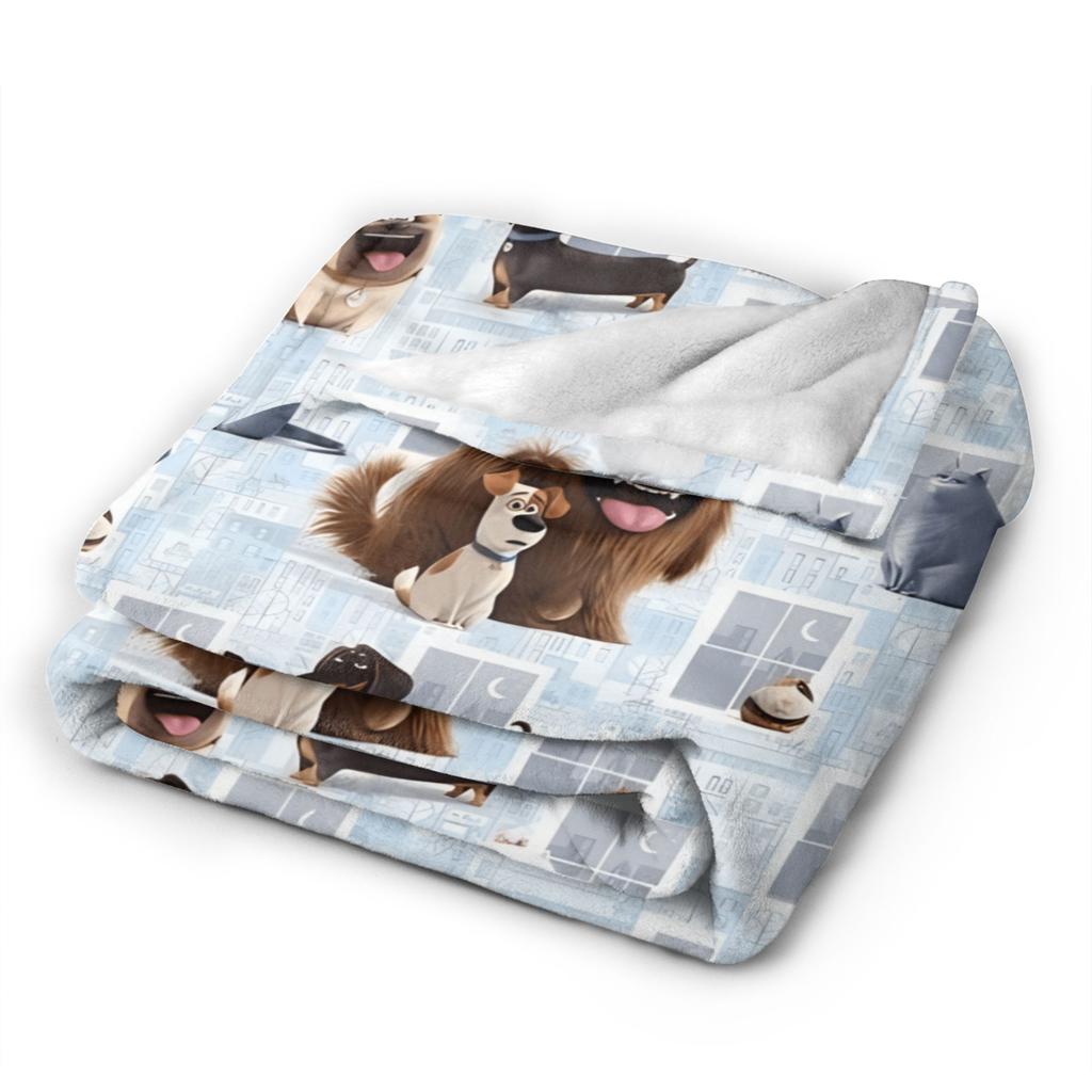 Soft Blanket Travel The Secret Life of Pets Dog Throw Blanket  Flannel Bedspread For Couch Chair Street Trend Sofa Bed Cover