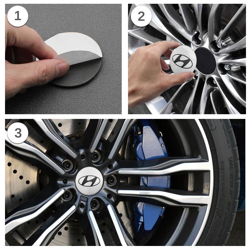 For Hyundai 4PCS 56mm Car Styling Wheel Center Hub Caps Rim Cover Badge Emblem Sticker Azera GDI i10 i20 i30 i40 ix20 ix35 P40