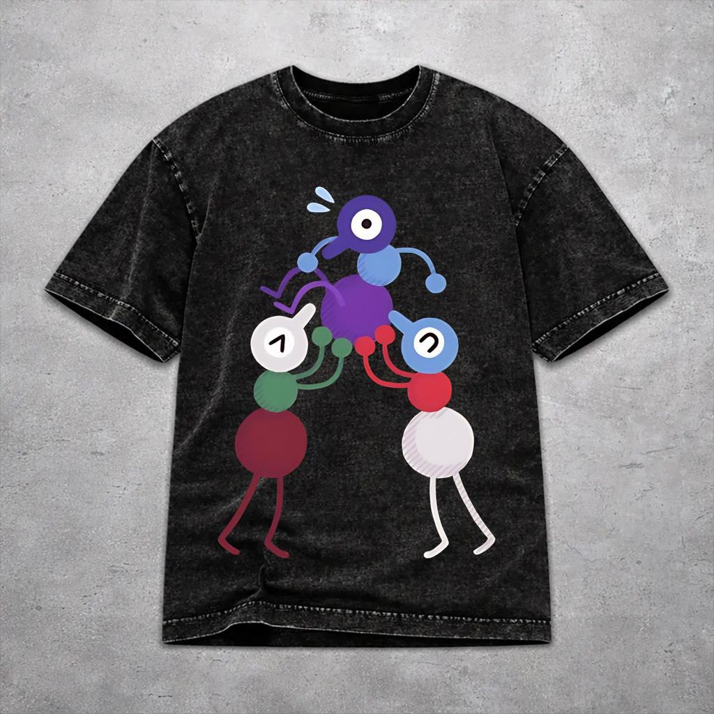 Big Walk Games 2026 Washed T Shirt Retro Streetwear for Men Women Oversize Tee T-Shirts Cotton