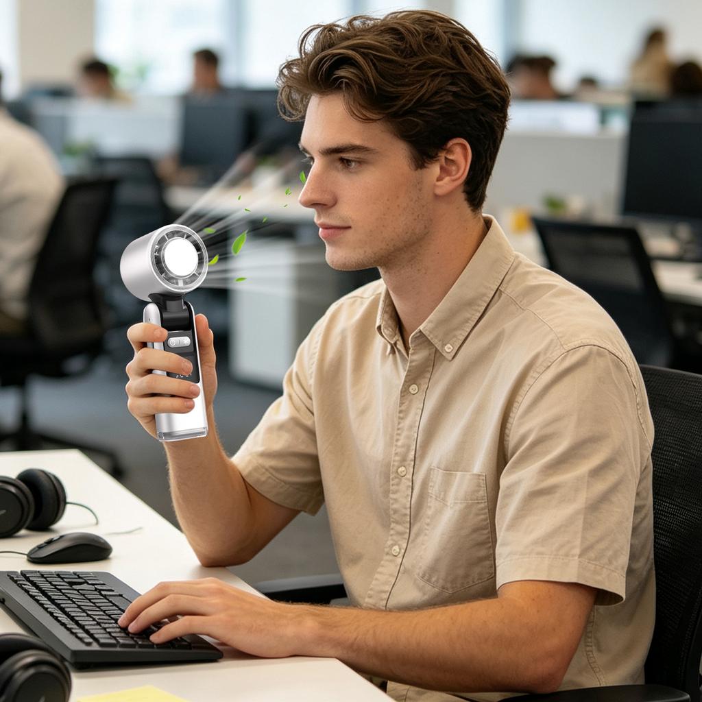 Handheld Fan 199 Settings: High Portable Fan with Brushless Motor, Foldable for Travel and Outdoor Use