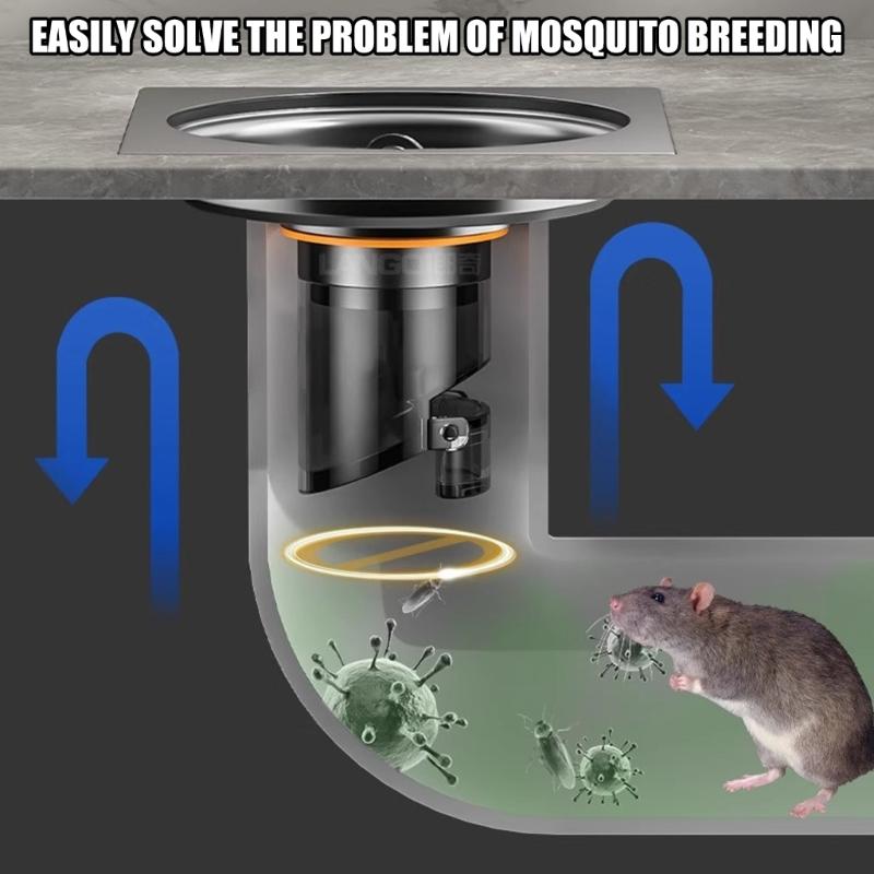Round Shower Floor Drain AntiOdor Stainless Steels Floor Strainer Hair Catcher for Bathroom Kitchen Balcony Garage