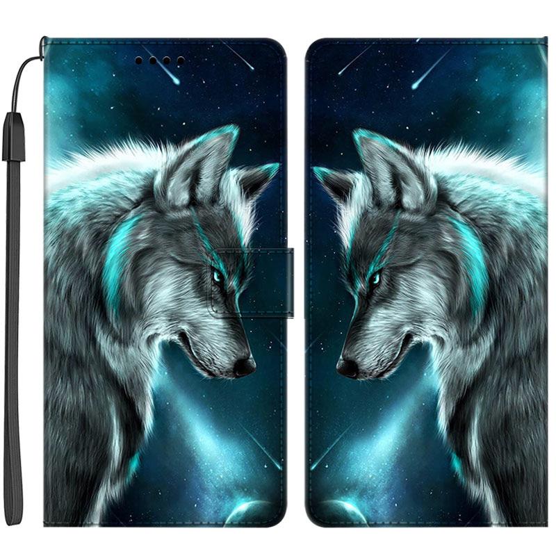 Leather Magnetic Case For iPhone 16e 16 Pro Plus 16Pro Phone Cover Flip Wallet Painted Bag for iPhone 16Pro Max / For iPhone16e