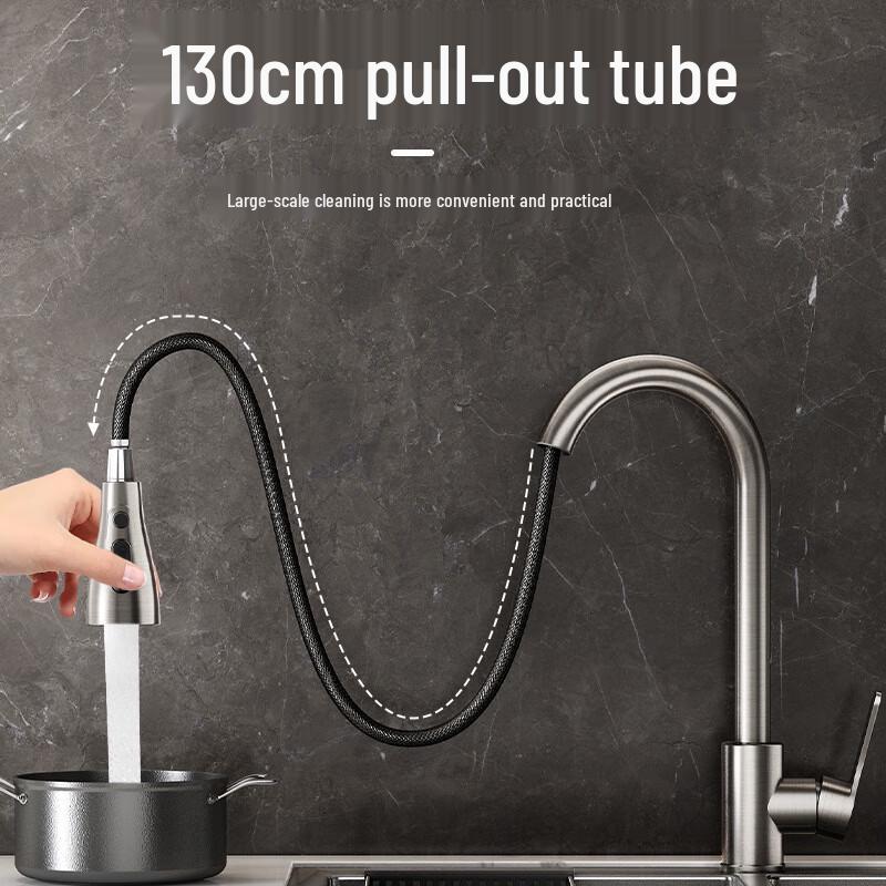 Stainless Steel Pull-Out Kitchen Faucet