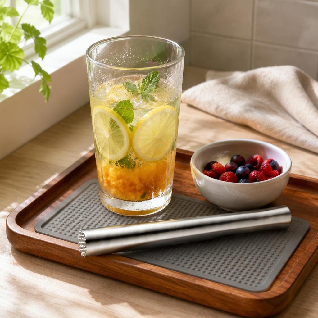 Stainless Steel Muddler Heavy Duty Ice Crushing Stick Long Handle Muddler Easy to Clean Bar Tool Food Safe for Restaurant